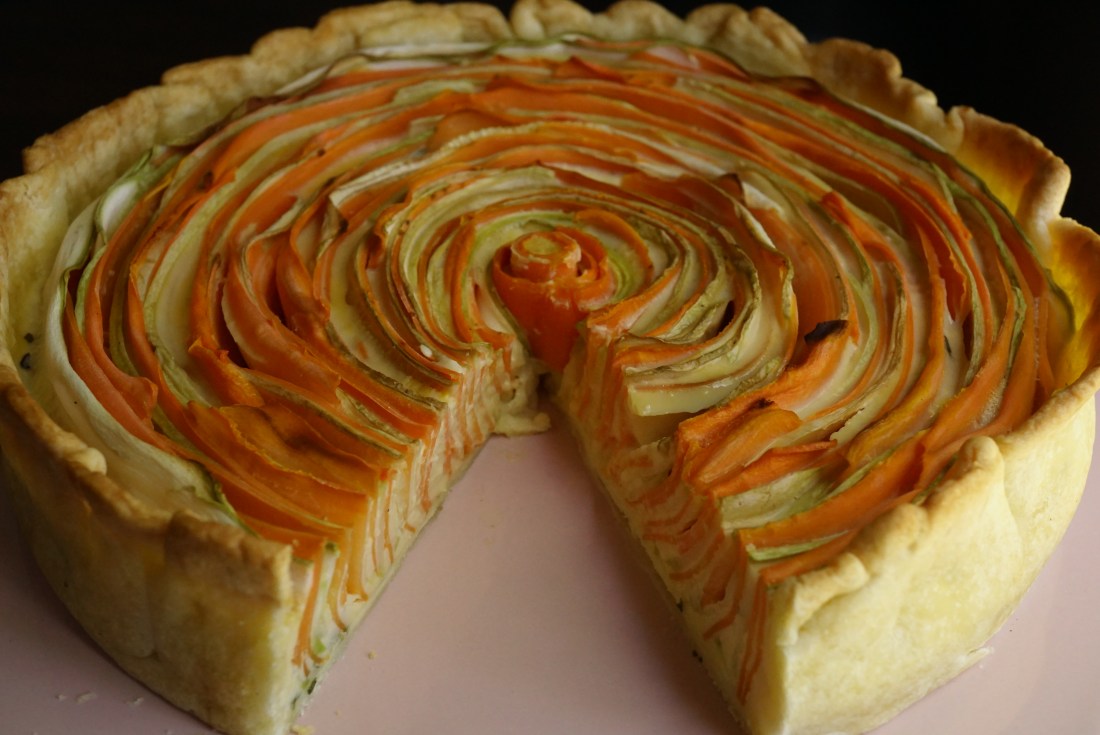 TARTA BICOLOR DE ZANAHORIA Y ZUCCHINI - Marian la que Cocina